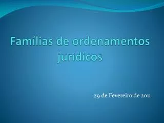 fam lias de ordenamentos jur dicos