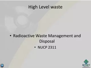 High Level waste