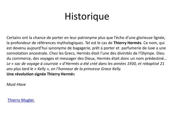 historique