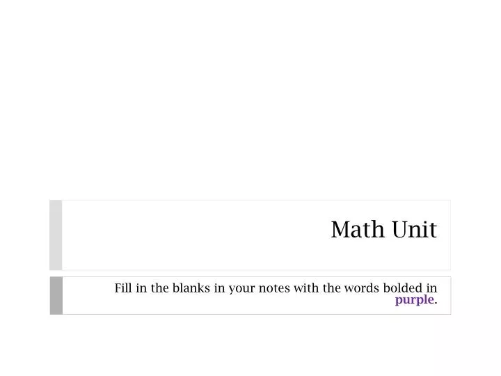 math unit