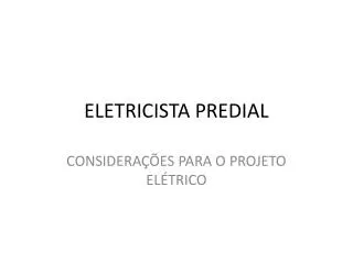 eletricista predial