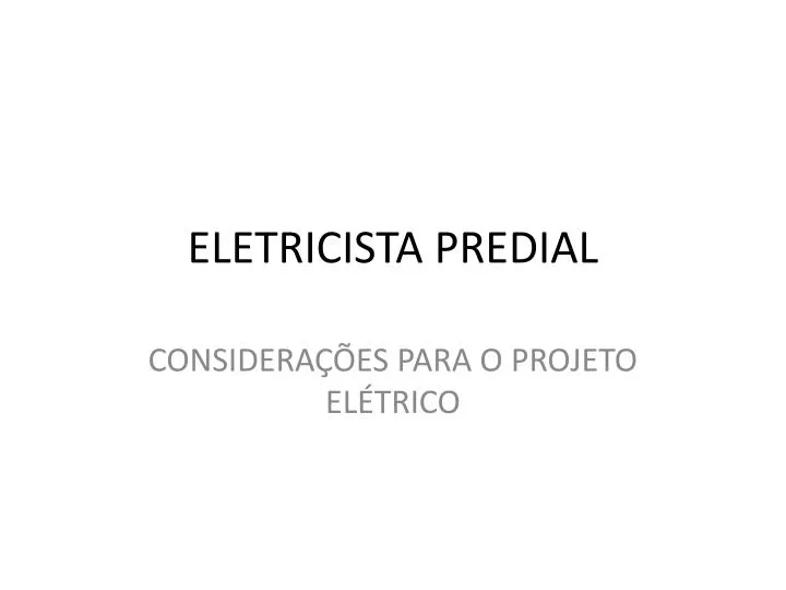 eletricista predial