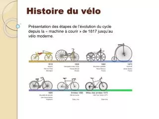 histoire du v lo