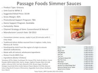 Passage Foods Simmer Sauces