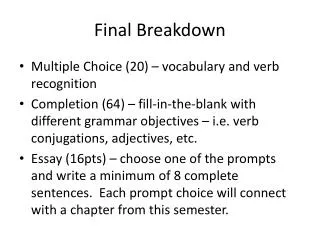 final breakdown