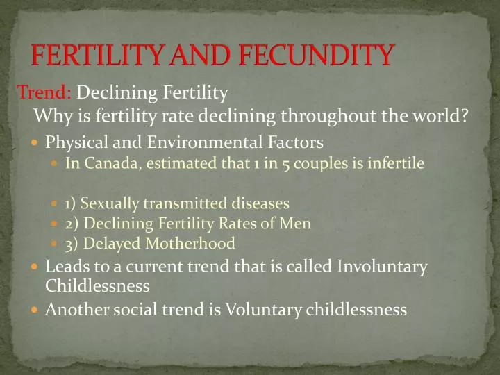 fertility and fecundity
