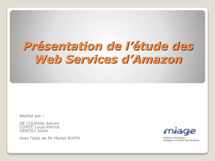 pr sentation de l tude des web services d amazon