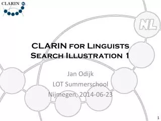 CLARIN for Linguists Search Illustration 1