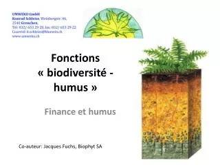 fonctions biodiversit humus