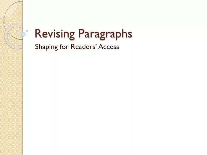 revising paragraphs