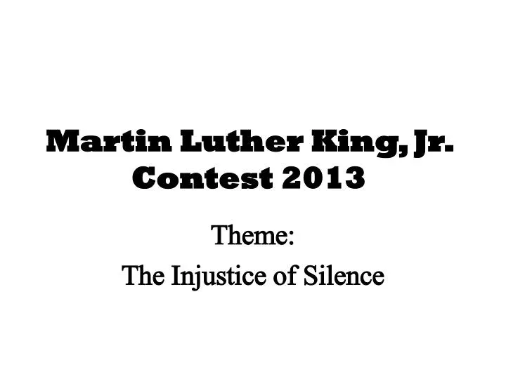 martin luther king jr contest 2013