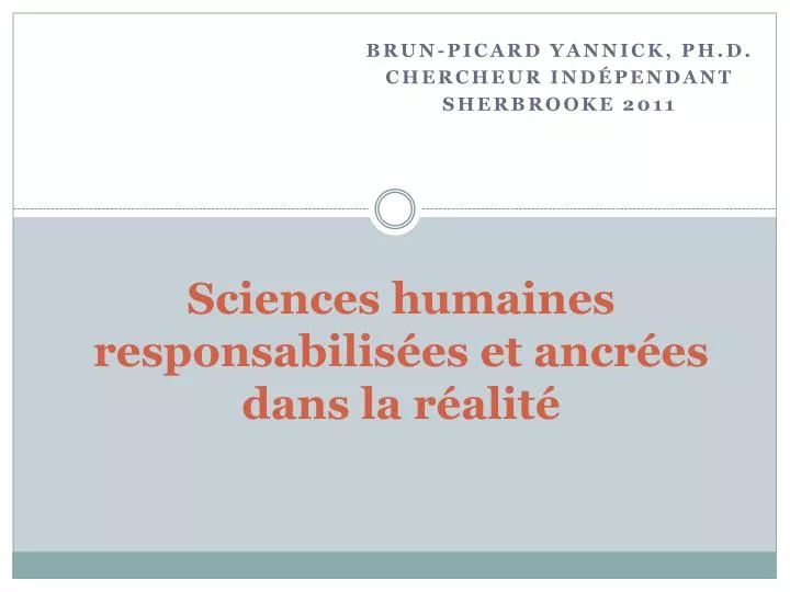 sciences humaines responsabilis es et ancr es dans la r alit