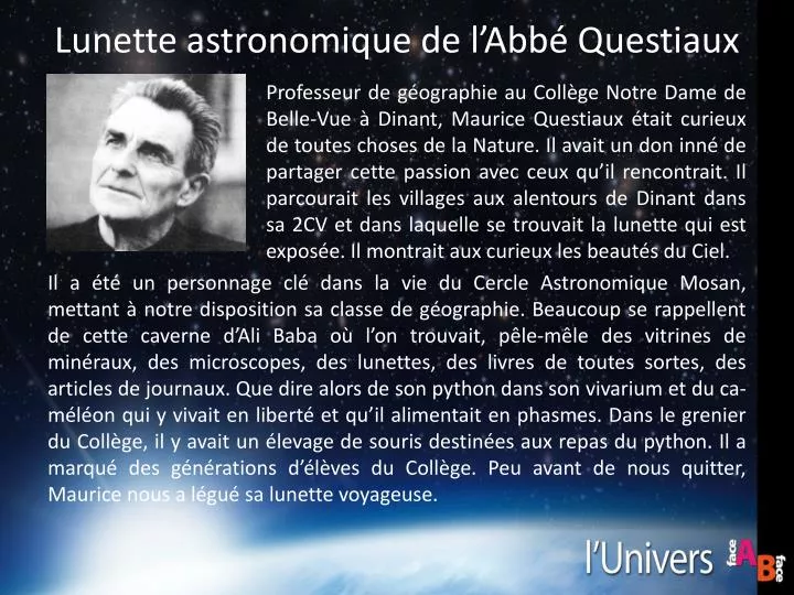 lunette astronomique de l abb questiaux