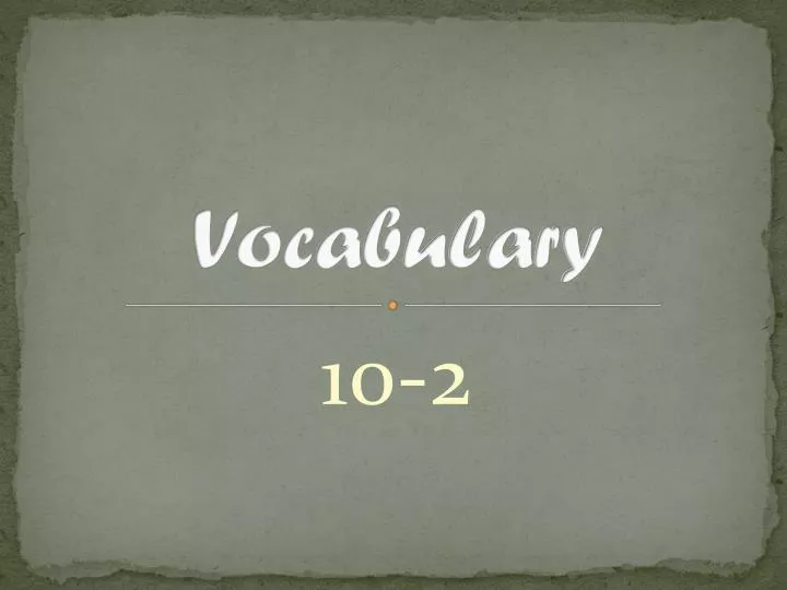 vocabulary