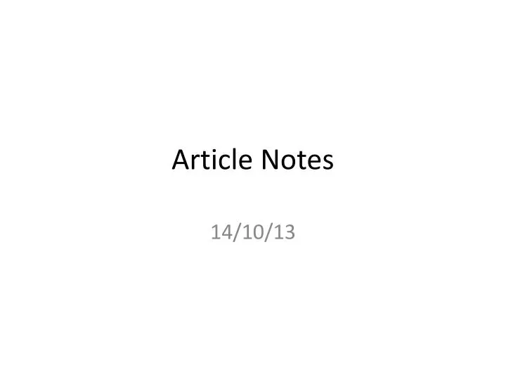 article notes