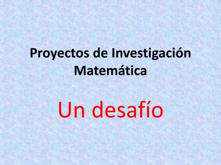 proyectos de investigaci n matem tica