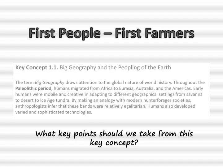 first people first farmers