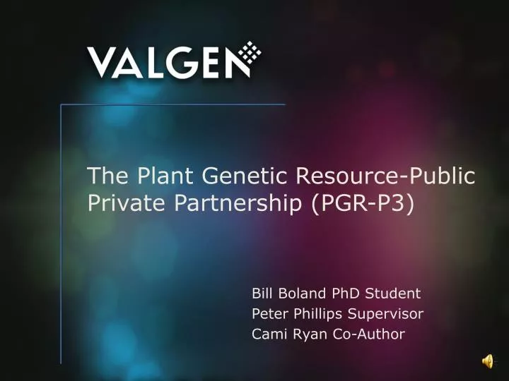 the plant genetic resource public private partnership pgr p3