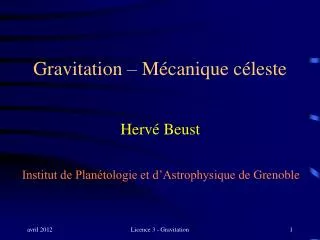 gravitation m canique c leste