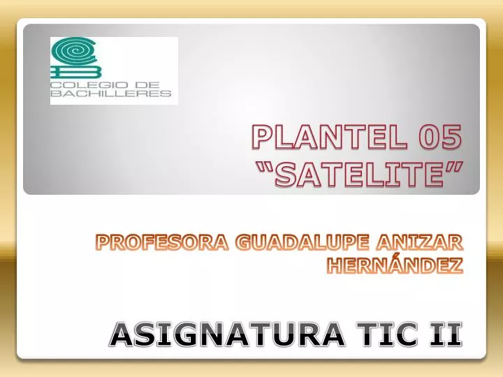 plantel 05 satelite profesora guadalupe anizar hern ndez asignatura tic ii