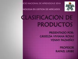 clasificacion de productos