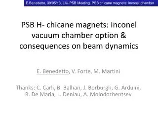 PSB H- chicane magnets: Inconel vacuum chamber option &amp; consequences on beam dynamics