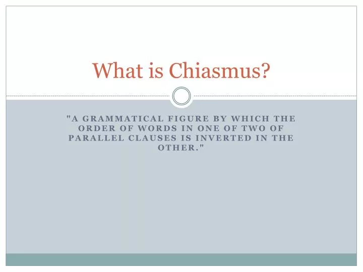 what is chiasmus