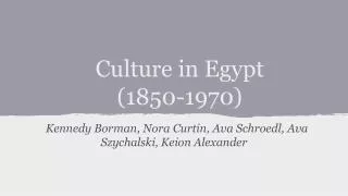 Culture in Egypt (1850-1970)