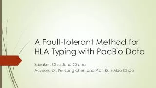 A Fault-tolerant Method for HLA Typing with PacBio Data