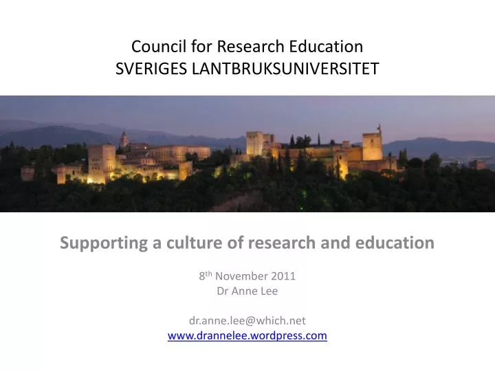 council for research education sveriges lantbruksuniversitet