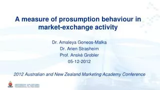A measure of prosumption behaviour in market-exchange activity