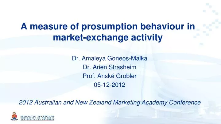 a measure of prosumption behaviour in market exchange activity