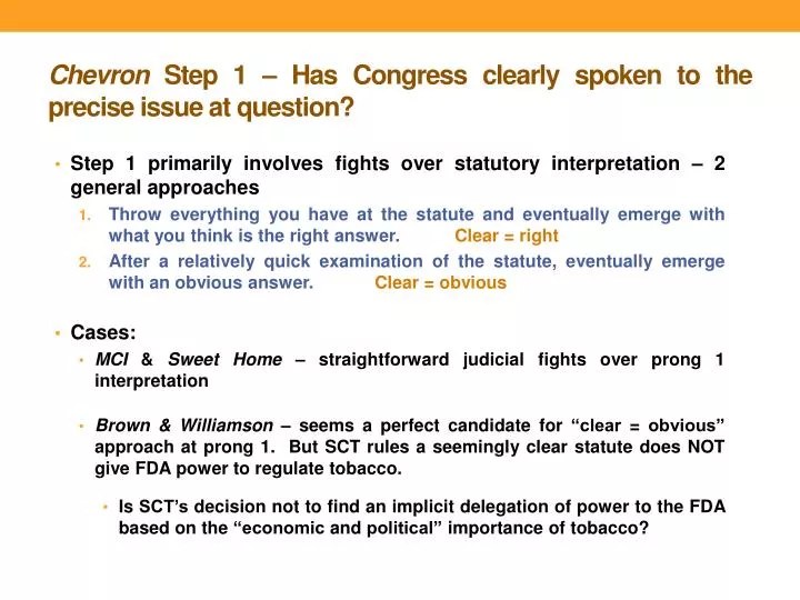 chevron step 1 has congress clearly spoken to the precise issue at question