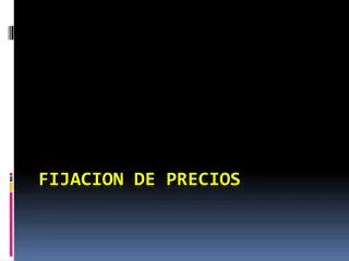 fijacion de precios