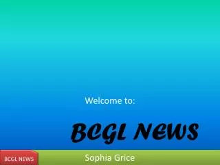 BCGL NEWS
