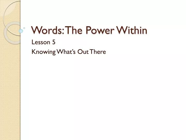 words the power within