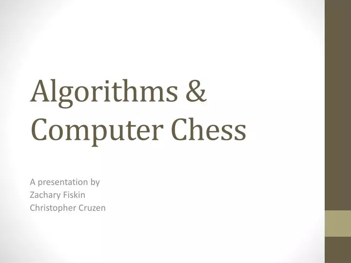 algorithms computer chess