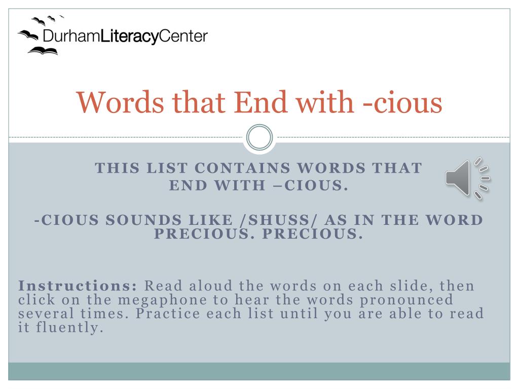 PPT - Words that End with - cious PowerPoint Presentation, free ...