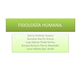 fisiolog a humana