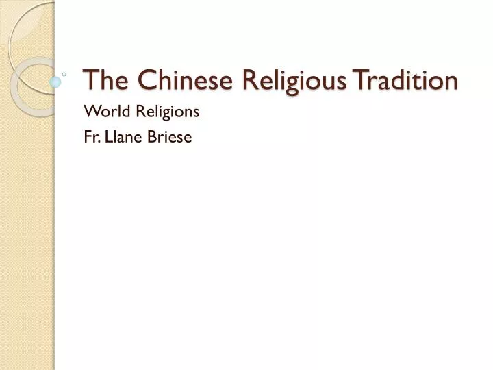 the chinese religious tradition