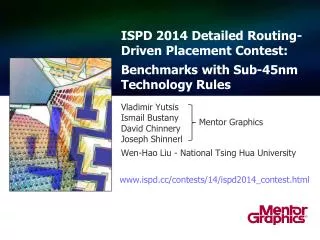 ISPD 2014 Detailed Routing-Driven Placement Contest: Benchmarks with Sub-45nm Technology Rules