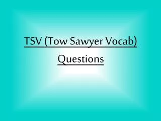 TSV (Tow Sawyer Vocab) Questions