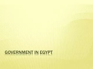 GOVERNMENT IN EGYPT