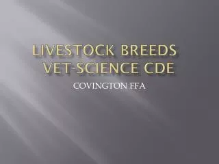 Livestock Breeds	 Vet-Science Cde