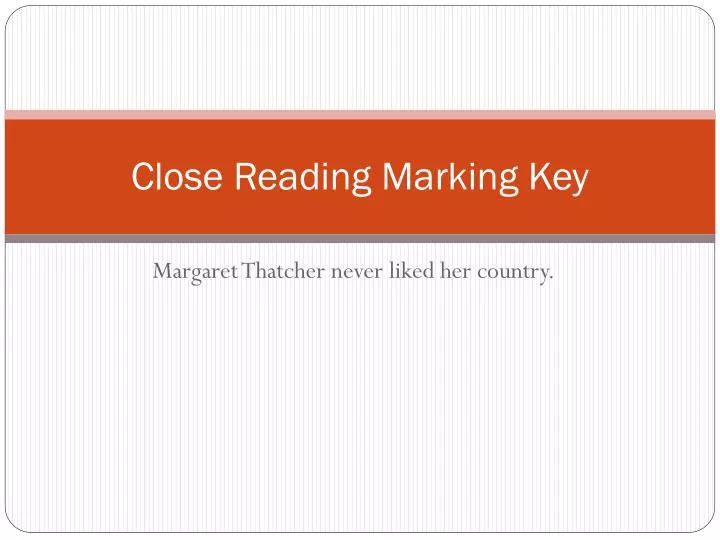 close reading marking key