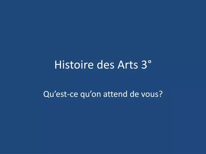 histoire des arts 3
