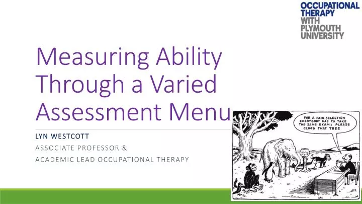 measuring ability through a v aried assessment menu