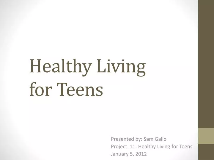 healthy living for teens