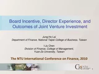 Board Incentive, Director Experience, and Outcomes of Joint Venture Investment