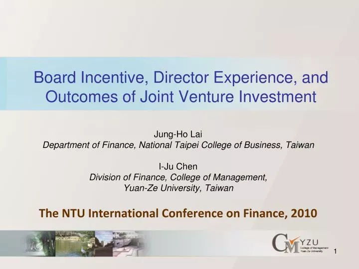board incentive director experience and outcomes of joint venture investment